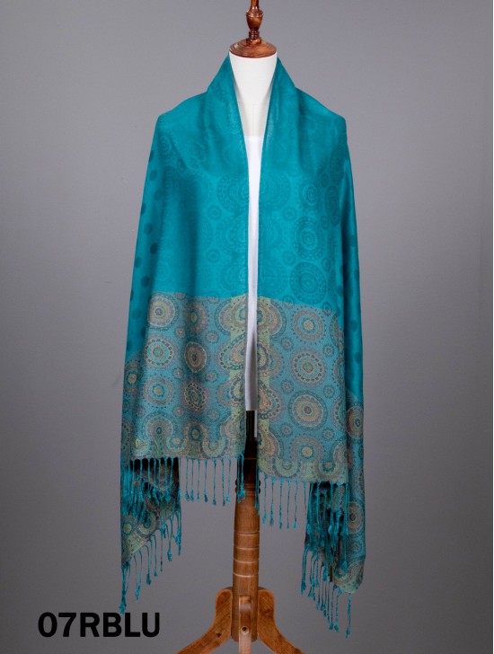 Circle Print Fashion Pashmina W/ Tassels